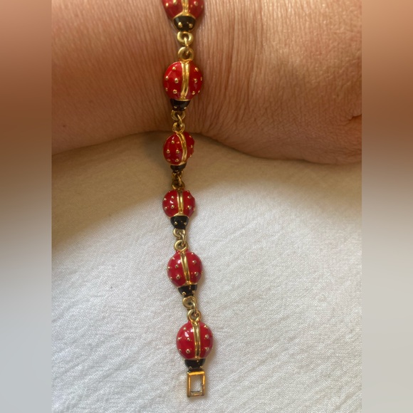 Red & Black Enameled Ladybug Bracelet - Picture 6 of 7
